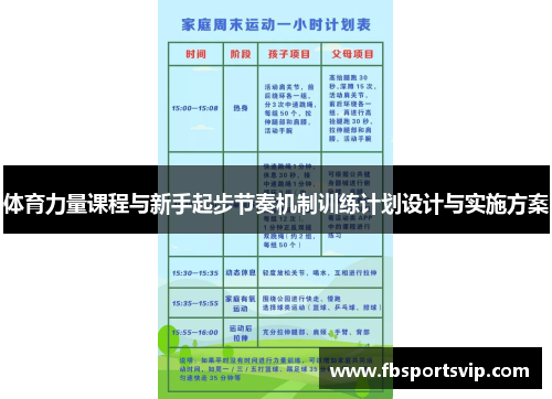 体育力量课程与新手起步节奏机制训练计划设计与实施方案